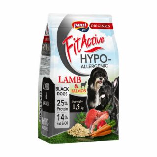 De Fit Active Blackdog is een compleet droogvoer voor volwassen honden van kleine rassen met een zwarte vacht. Denk bijvoorbeeld aan een mopshond, pincher, boomer, ...  Door zijn hypoallergene formule is deze brok bijzonder geschikt voor gevoelige honden. Daarnaast bevat deze formule geen kip, om overgevoeligheden/allergieën te vermijden. De lams/vis/rijst samenstelling zorgt voor een aangename smaak waar uw hond van zal smullen!