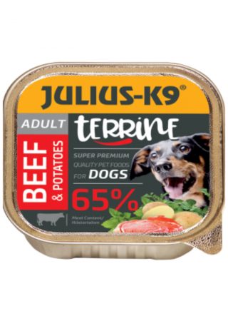 De paté kuipjes zorgen voor een smakelijke maaltijd, zowel als volwaardige voeding of als extra over de hondenbrokken. Verpakt in kuipjes van 150g.