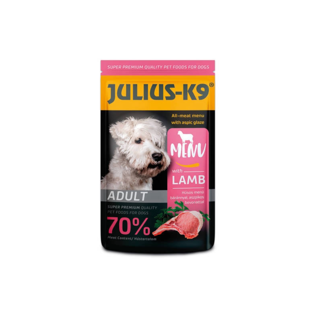 Smakelijke maaltijdzakjes van 125g, perfect voor onderweg of als smaakmaker over de brokken. Gemaakt van 70% vlees waarvan 26% lamsvlees.