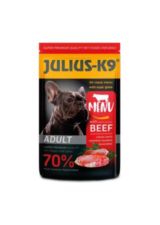 Smakelijke maaltijdzakjes van 125g, perfect voor onderweg of als smaakmaker over de brokken. Gemaakt van 70% vlees waarvan 26% rundsvlees.