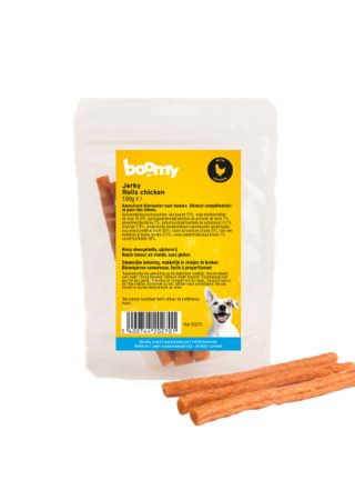 Zachte, ronde Jerky rolls hebben een hoog vleesaandeel van maar liefst 80%. Deze vleessnacks zijn verkrijgbaar in zes smaakvarianten, in 100-300-500g.