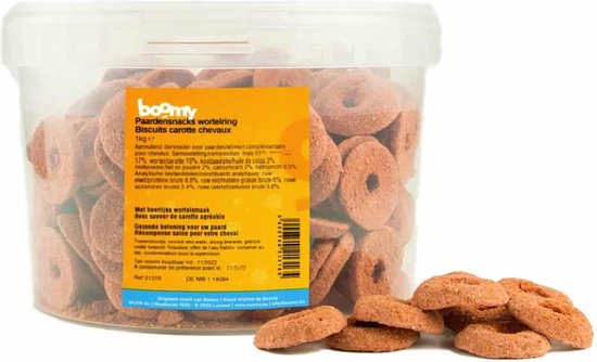 Suikervrije wortelringen, verpakt in een voordeelverpakking van 5kg. Deze paardensnacks zijn ideaal voor dagelijks gebruik en perfect als beloning tijdens training, wedstrijden, of gewoon als tussendoortje.