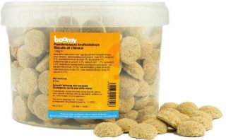 Suikervrije paardensnacks knoflookdrops, verpakt in een handige en hersluitbare 1kg emmer. Deze paardensnacks zijn ideaal voor dagelijks gebruik en perfect als beloning tijdens training, wedstrijden, of gewoon als tussendoortje.