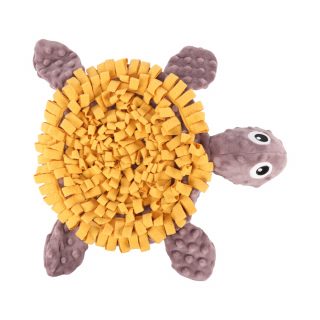 De snuffelmat is uitgerust met een squeaker en knispergeluiden, wat zorgt voor extra speelplezier en stimulatie. Deze geluidseffecten moedigen je hond aan om actief te blijven en te genieten van zijn speeltijd zonder te haasten.