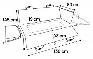 Bescherm je achterbank tegen vieze pootjes en natte vacht met dit beschermdeken. Geschikt voor enkele of dubbele gesloten kuip met rits om het aan te passen
