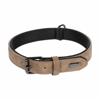 De Delu halsband is stoer en stijlvol, met zilverkleurige accenten. De binnenzijde is afgewerkt met zacht neopreen voor optimaal comfort.