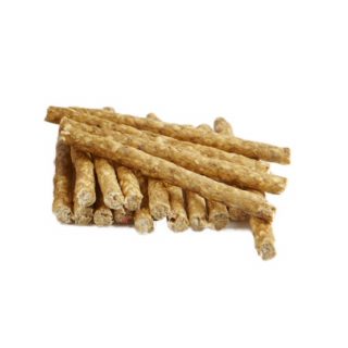 Heerlijke Munchy naturel sticks gemaakt van runderhuid. Verpakt in handige voordeelverpakking van 100st, perfect voor een regelmatige beloning.