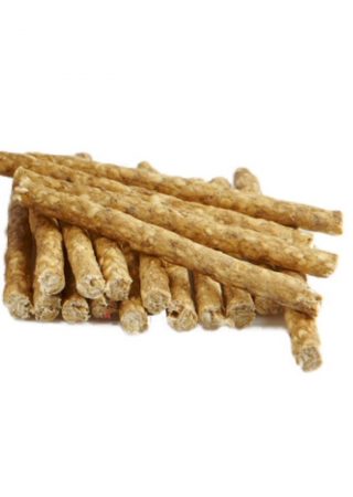 Heerlijke Munchy naturel sticks gemaakt van runderhuid. Verpakt in handige voordeelverpakking van 100st, perfect voor een regelmatige beloning.