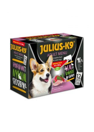 Julius-K9 maaltijdbox is de ideale oplossing voor honden die moeilijk eten. 12 heerlijke 100g zakjes met saus in verschillende smaken!