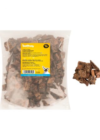 Deze kubussen van 2x2cm zijn gemaakt uit lamslong en zijn een luchtige natuurlijke snack met een aantrekkelijke geur. Ideaal als gezonde beloning!