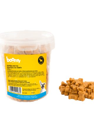Deze zachte kluifjes met kip zijn geschikt voor honden van alle rassen en leeftijden. Verpakt in een handig hersluitbaar emmertje van 500g.