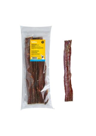 De runderslokdarm van 40cm is de ideale natuurlijke snack voor middelgrote tot grote hondenrassen. Verpakt in een hersluitbare zak van 250g.