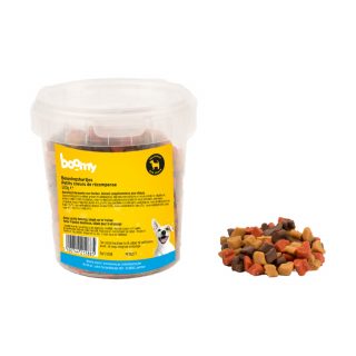 Deze kluifjes in de vorm van schattige hartjes van 1cm zijn de ideale beloning voor jouw pups of kleine hond! Verpakt in handige hersluitbare emmer van 500g