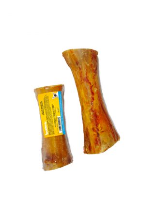 Dit smulbeen van 20cm is een super harde kauwsnack voor kleine tot middelgrote rassen., gevuld met rundervulling voor extra plezier!