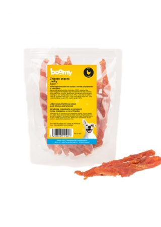 De kip jerky zijn heerlijke kipfilets in reepjes gesneden. Verkrijgbaar in 100g of 500g, in hersluitbare verpakkingen zodat ze lang vers blijven.