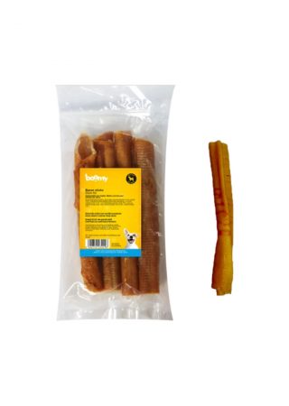 De bacon sticks zijn enorm harde kauwsticks van 25cm gemaakt van 100% gedroogd varkensvlees. Een gezonde en harde snack voor grote hondenrassen.