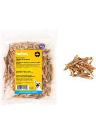 De trainervisjes zijn gedroogde smelt (sprotjes) van ongeveer 5cm. Ideaal als smakelijk tussendoortje voor kieskeurige eters. Geschikt voor alle rassen.