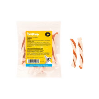Smakelijke kip twisters gemaakt van opgerolde reepjes kip en vis. Dankzij hun zachte structuur geschikt voor honden van alle leeftijden.