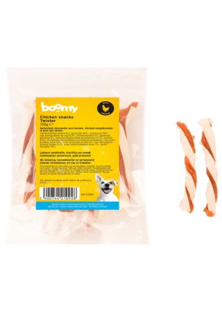 Smakelijke kip twisters gemaakt van opgerolde reepjes kip en vis. Dankzij hun zachte structuur geschikt voor honden van alle leeftijden.
