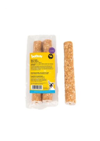 De Beef Bone sticks van 20cm zijn heerlijke staven gemaakt van runderhuid gevuld met een heerlijke mengeling van runderpens en bullenpees.